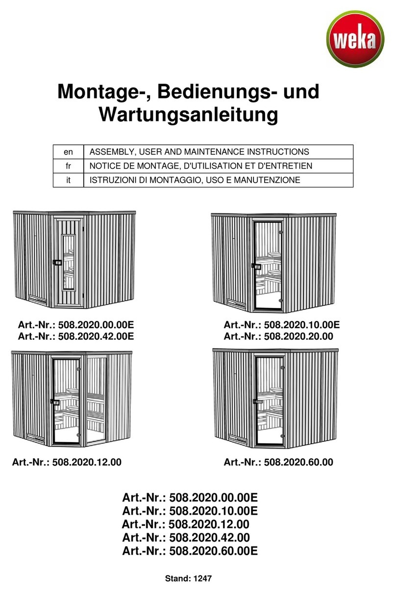 Weka 508.2020.00.00E ASSEMBLY, USER AND MAINTENANCE INSTRUCTIONS