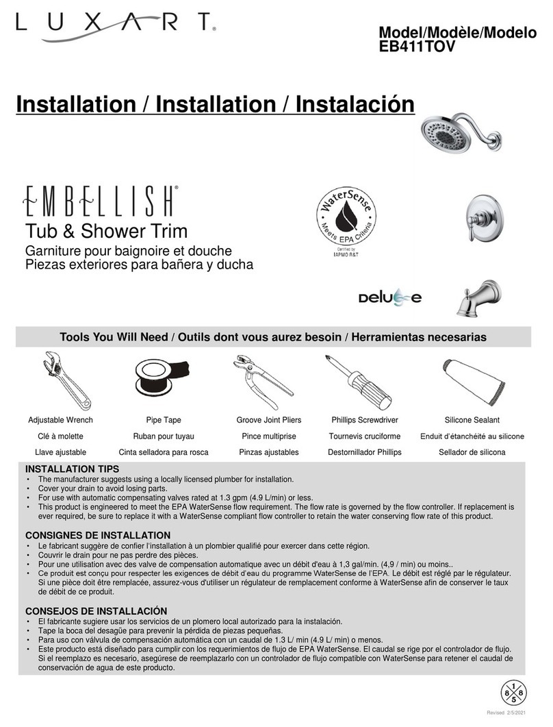 Luxart EMBELLISH EB411TOV installation manual