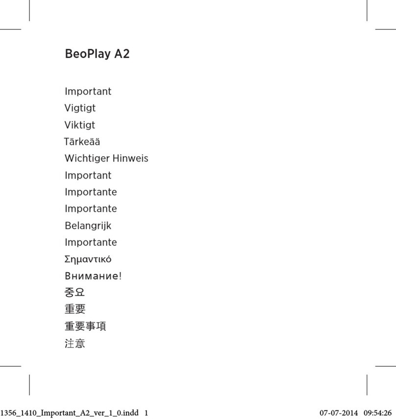 BeoPlay A2 manual