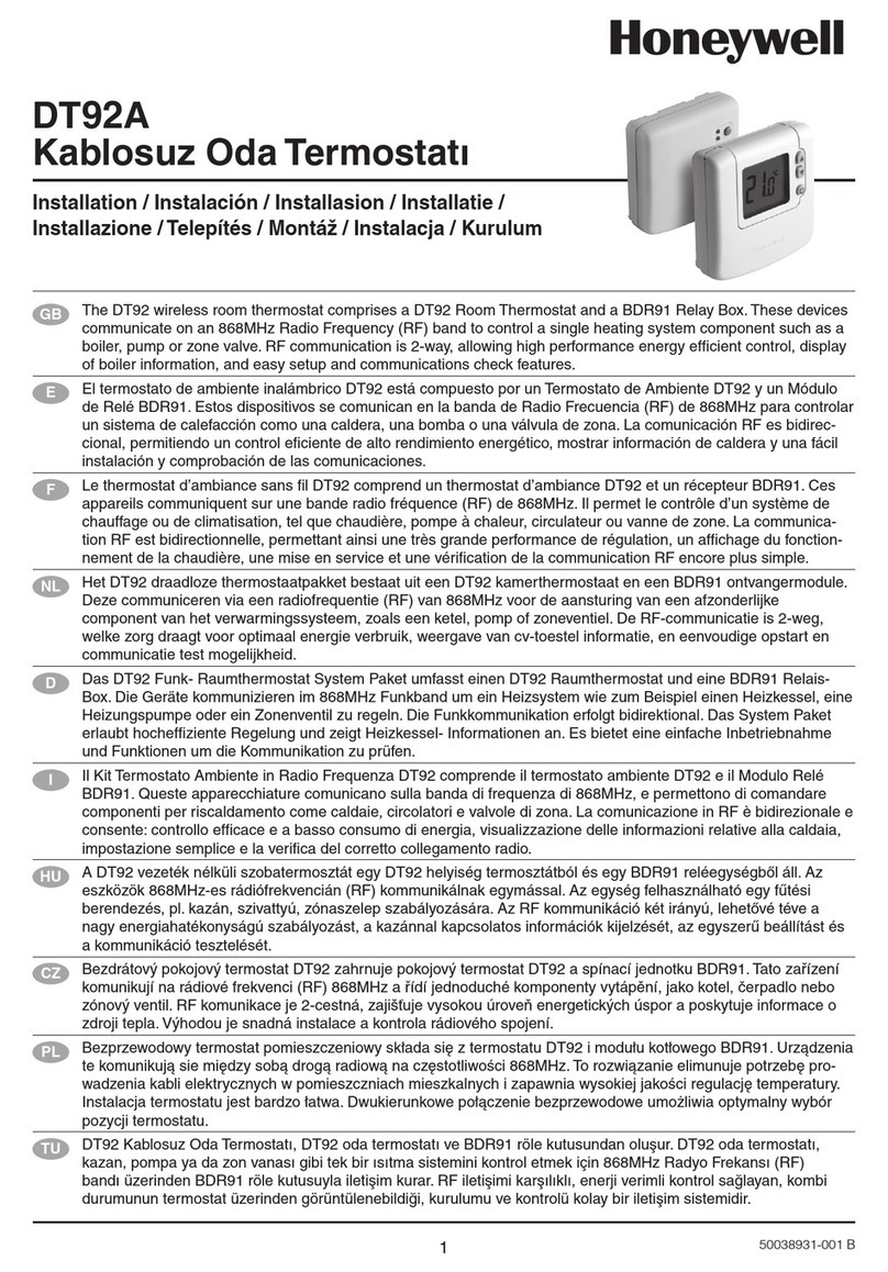 Honeywell DT92A Installation notes