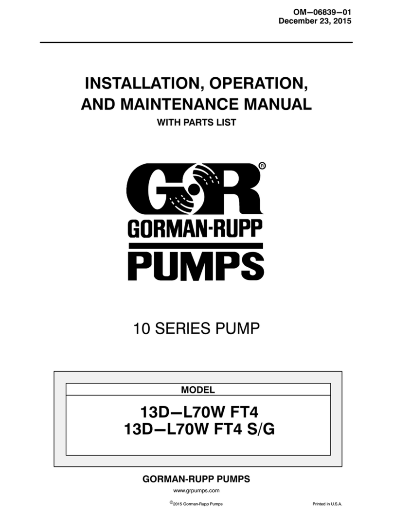 GORMAN-RUPP PUMPS 13D-L70W FT4 Installation, operation, and maintenance manual with parts list