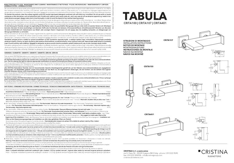 CRISTINA TABULA CRITA100 User manual