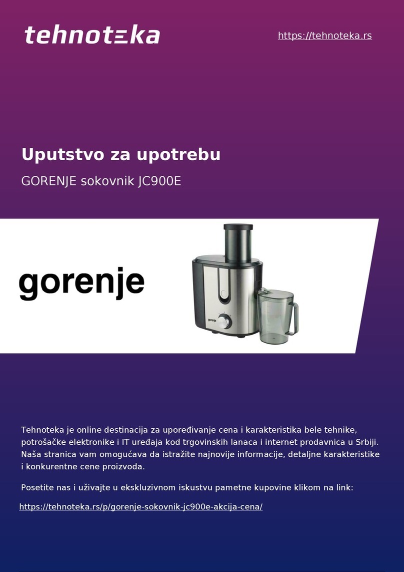 Gorenje JC900E instruction manual Gorenje JC900E instruction manual