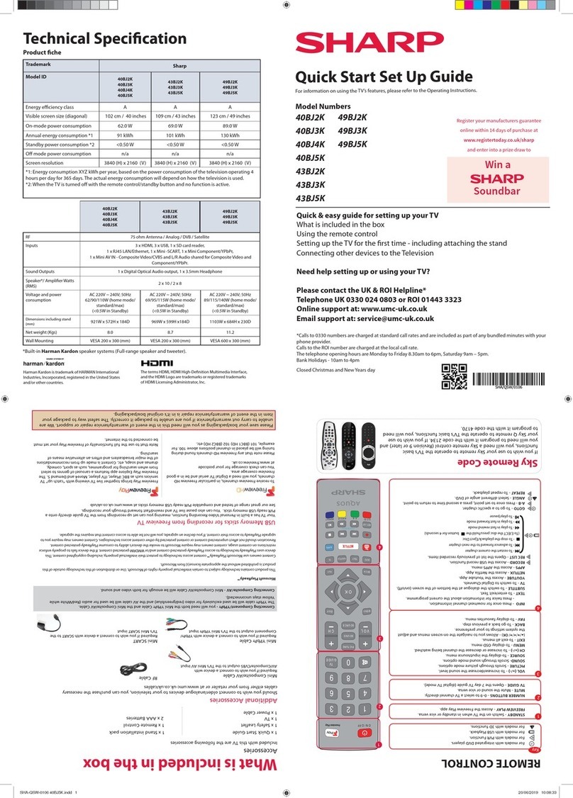 Sharp 40BJ2K User manual Sharp 40BJ2K User manual