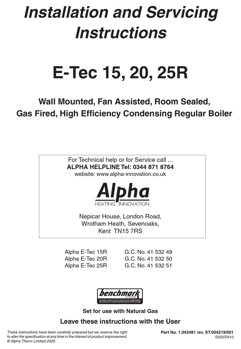 Alpha E-Tec 15R Installation and servicing instruction