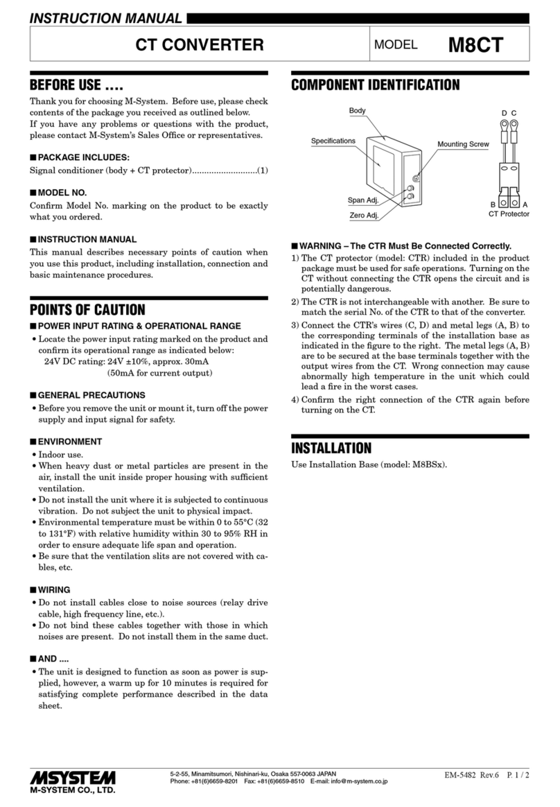 M-system M8CT instruction manual