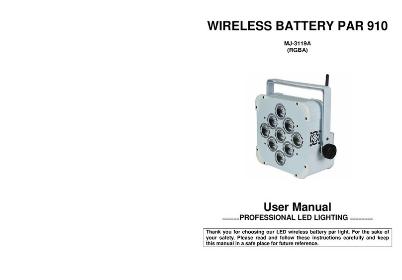 MJ LED LIGHTNING WIRELESS BATTERY PAR 910 User manual