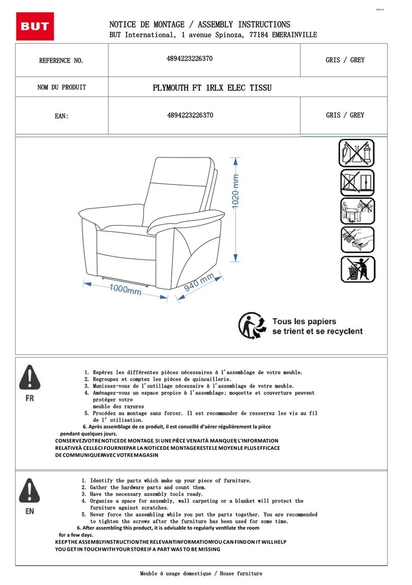 BUT PLYMOUTH FT 1RLX ELEC TISSU Assembly instructions BUT PLYMOUTH FT 1RLX ELEC TISSU Assembly instructions