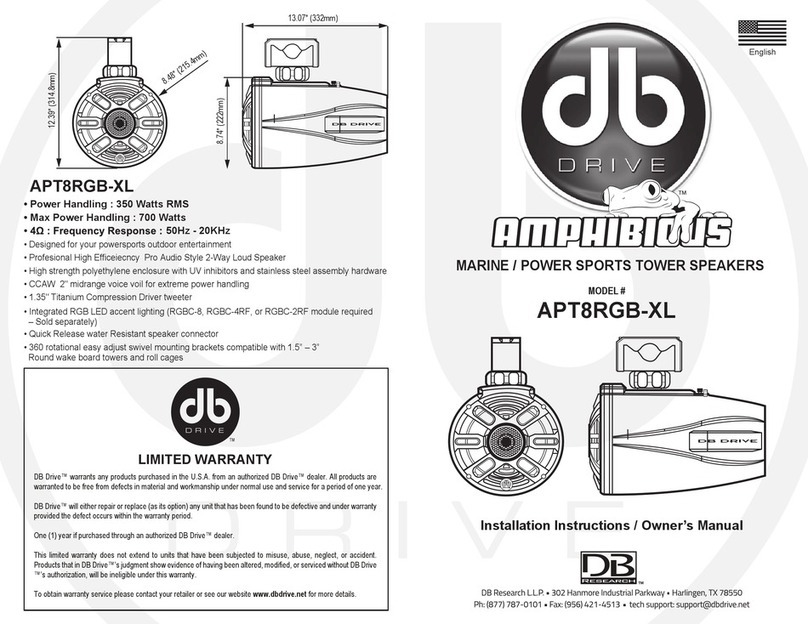 DB Drive AMPHIBIOUS APT8RGB-XL Installation instructions & owner's manual