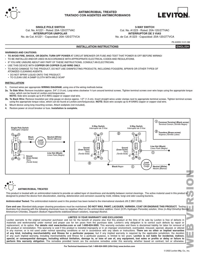 Leviton A1221 installation instructions Leviton A1221 installation instructions