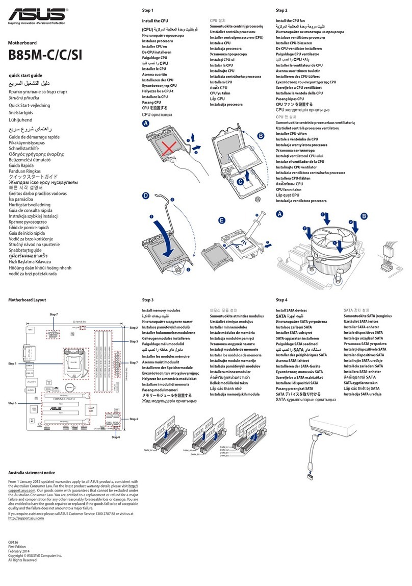 Asus B85M-C/C/SI quick start guide