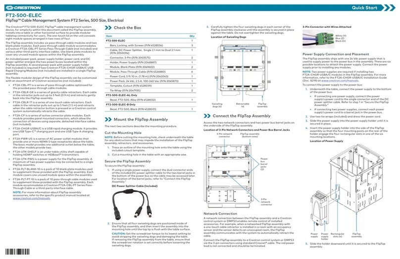 Crestron FlipTop FT2 Series quick start
