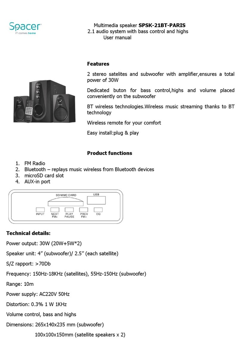 spacer SPSK-21BT-PARIS user manual