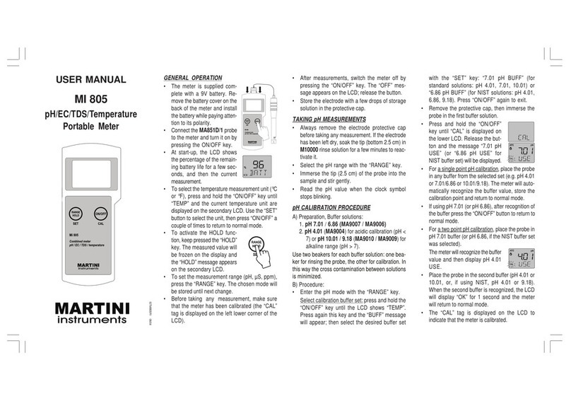 Martini Instruments MI 805 user manual
