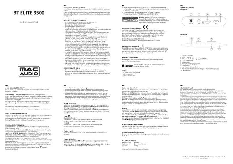MAC Audio BT ELITE 3500 User manual
