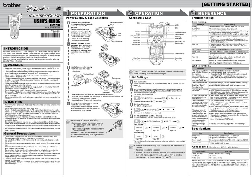 Brother P-touch 1005 manual