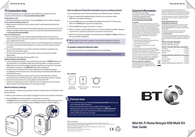 BT Mini Wi-Fi Home Hotspot 600 Multi Kit user guide