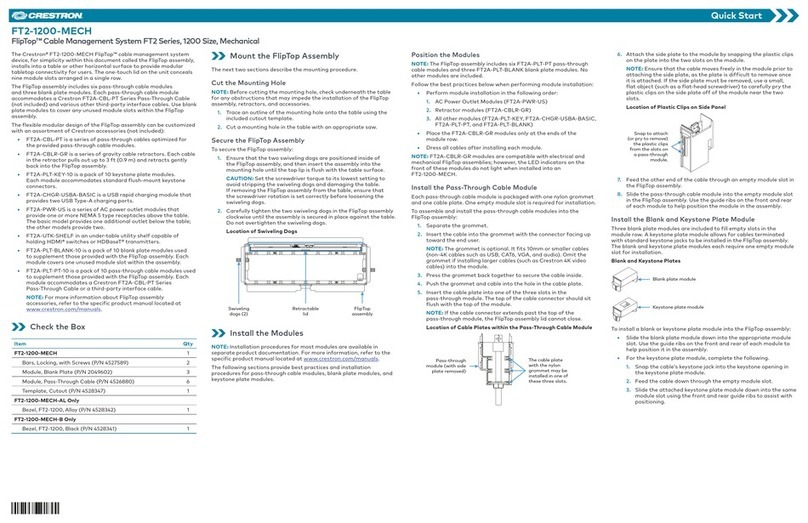 Crestron FlipTop FT2 Series User manual Crestron FlipTop FT2 Series User manual