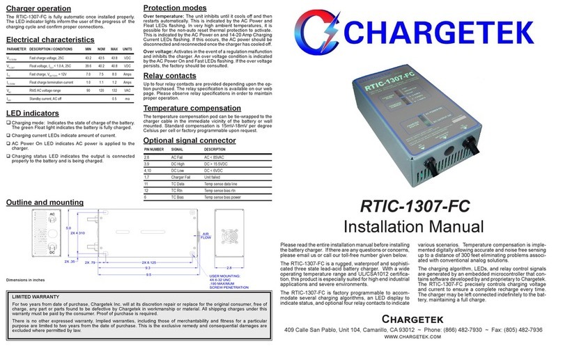Chargetek RTIC-1307-FC installation manual