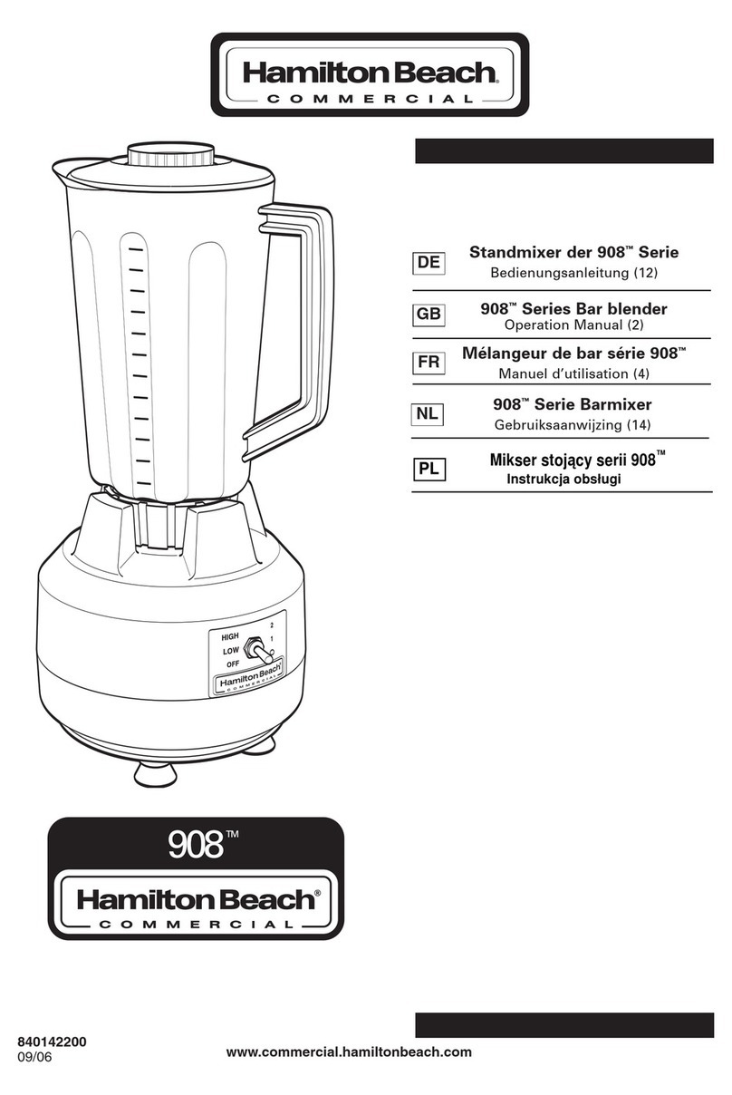 Hamilton Beach Commercial 908 Series Operation manual