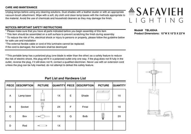 Safavieh Lighting TBL4004A User manual