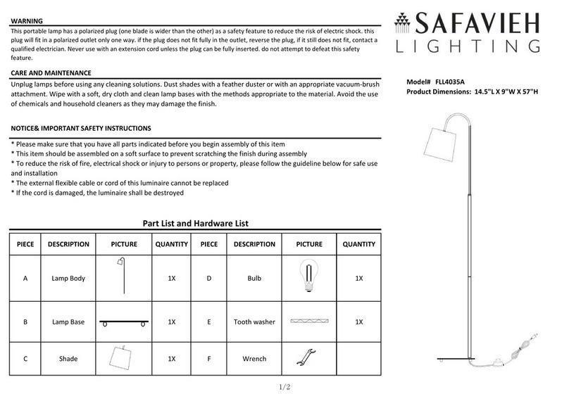 Safavieh Lighting FLL4035A User manual Safavieh Lighting FLL4035A User manual