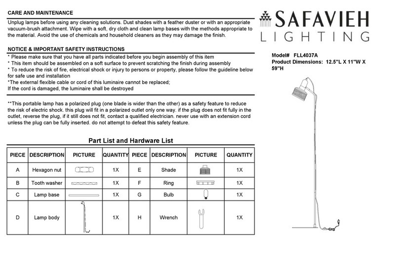 Safavieh Lighting FLL4037A manual Safavieh Lighting FLL4037A manual