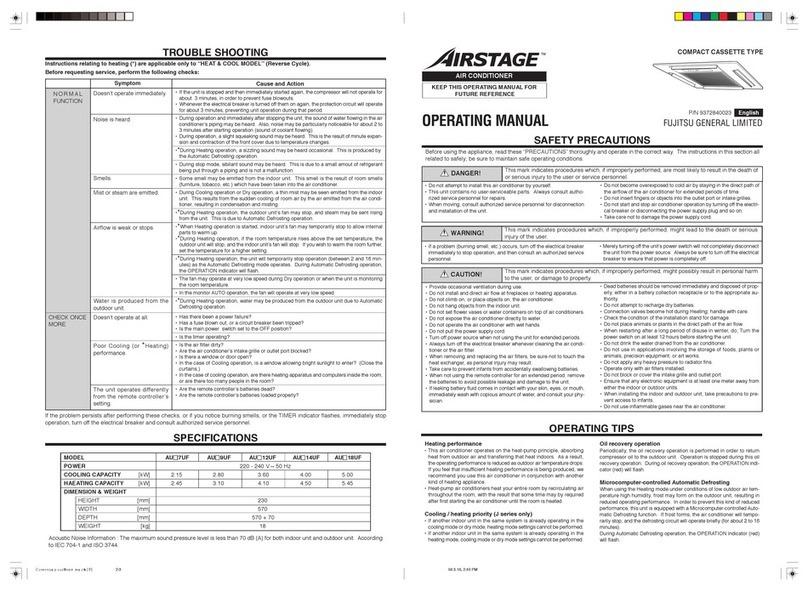 Fujitsu AIRSTAGE AU 7UF Series User manual
