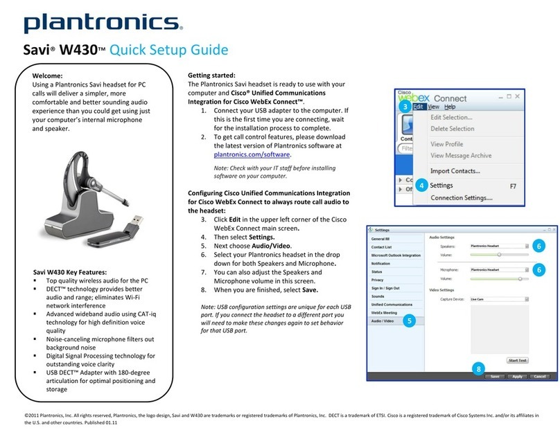 Plantronics W430 User manual