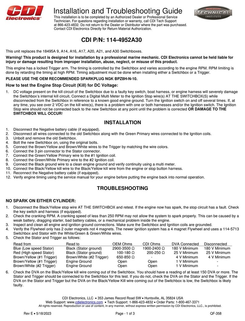CDI 114-4952A30 Installation and troubleshooting guide