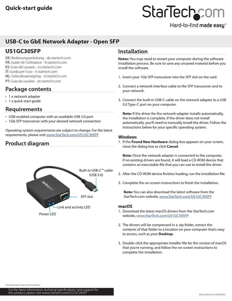 StarTech.com US1GC30SFP User manual StarTech.com US1GC30SFP User manual