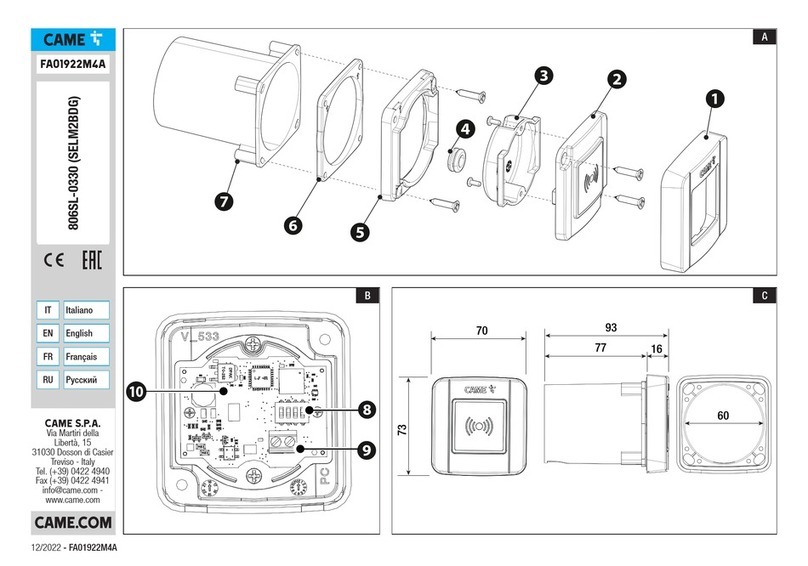 CAME 806SL-0330 manual