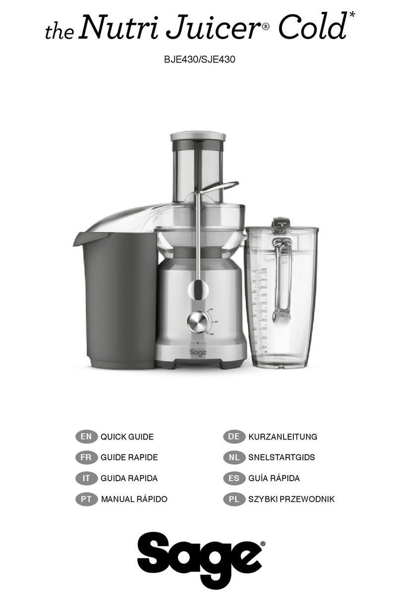 Sage the Nutri Juicer Cold quick guide
