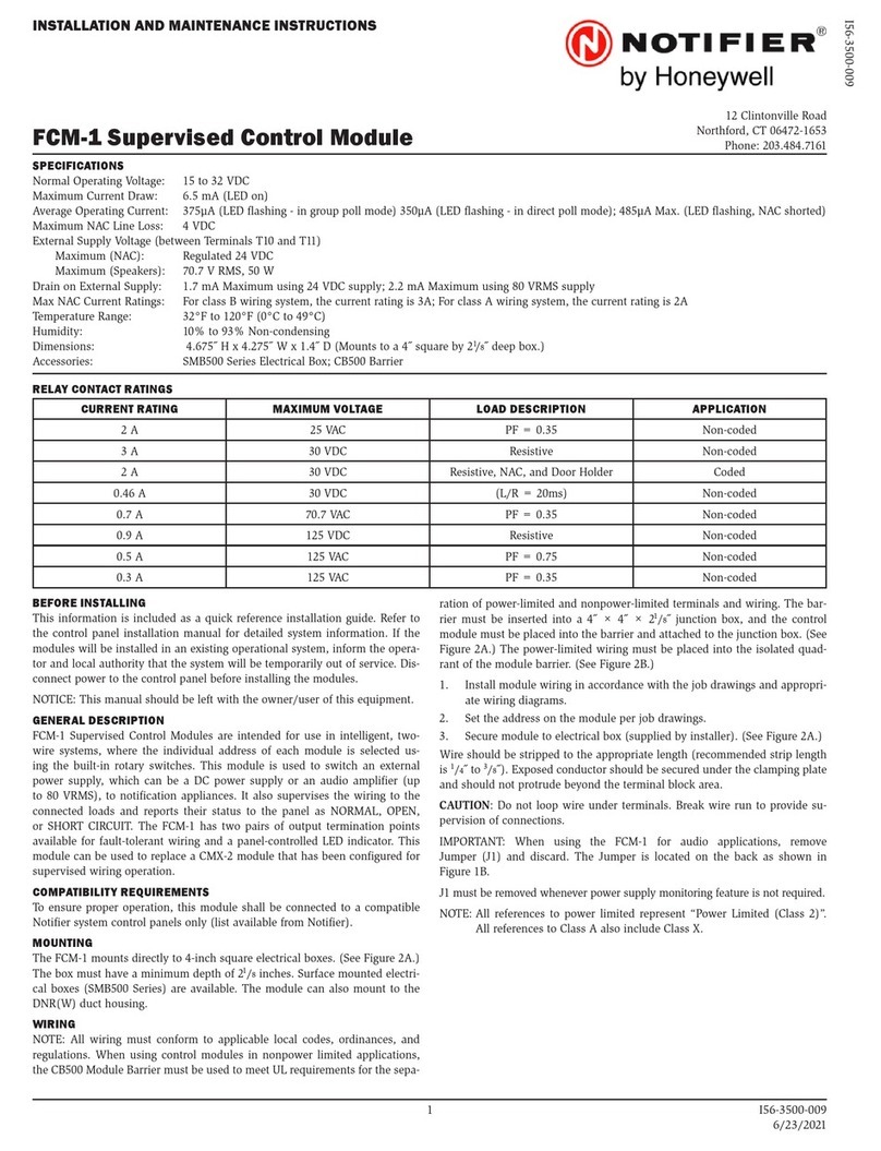 Honeywell NOTIFIER FCM-1 User manual Honeywell NOTIFIER FCM-1 User manual