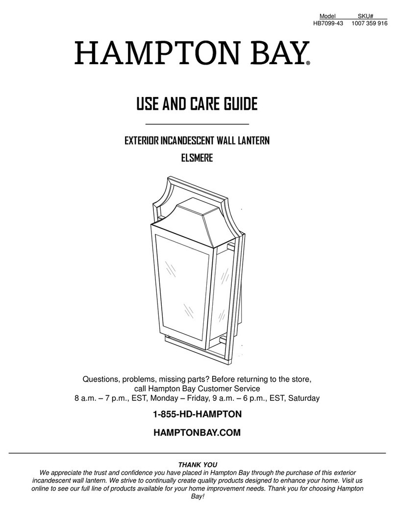 HAMPTON BAY ELSMERE Use and care guide