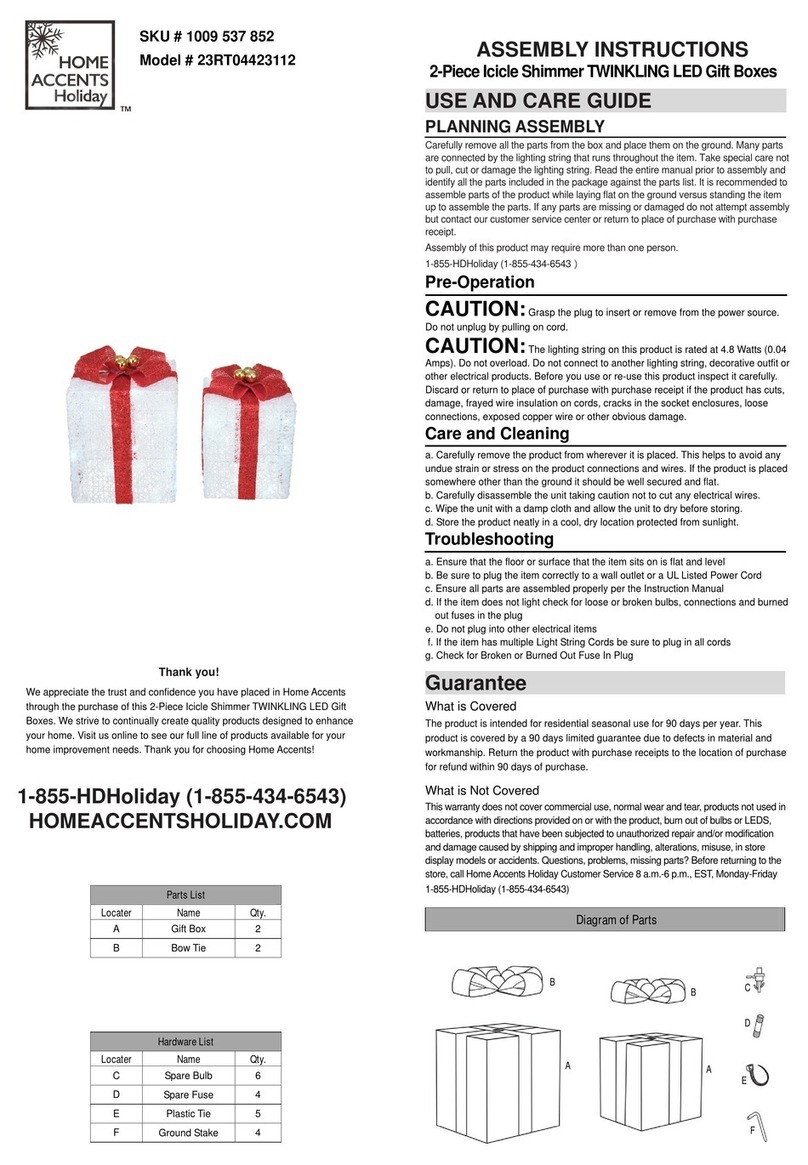 Home Accents Holiday 23RT04423112 Assembly instructions