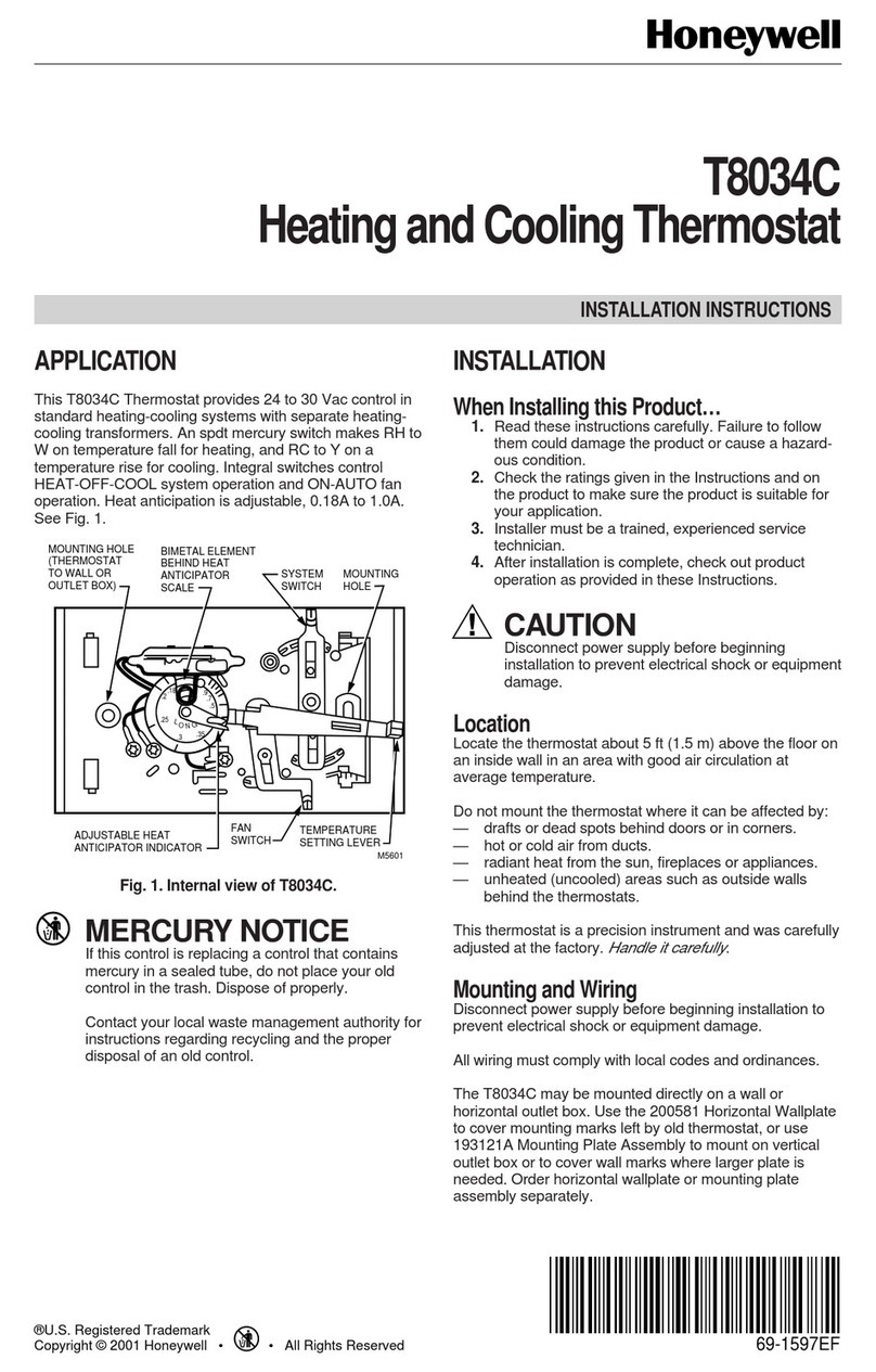 Honeywell T8034C User manual Honeywell T8034C User manual