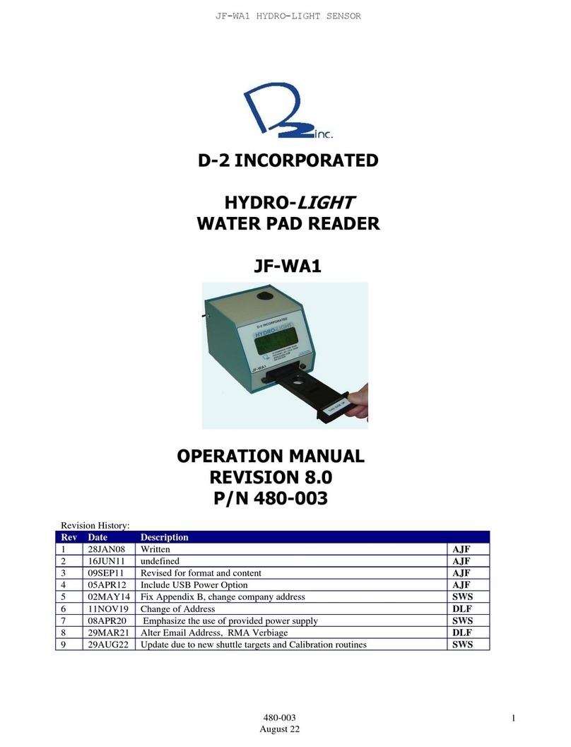 D-2 Incorporated JF-WA1 Operation manual