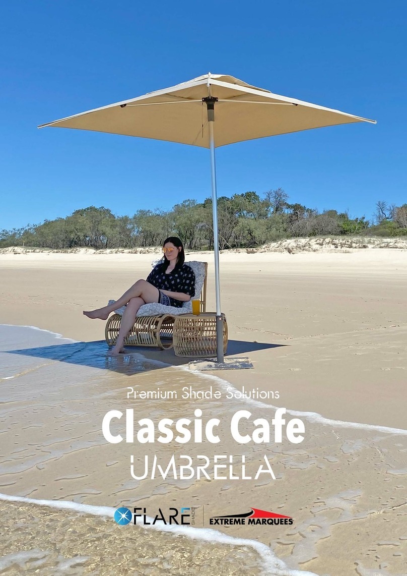 Extreme marquees FLARE SHADE Classic Cafe UMBRELLA manual Extreme marquees FLARE SHADE Classic Cafe UMBRELLA manual