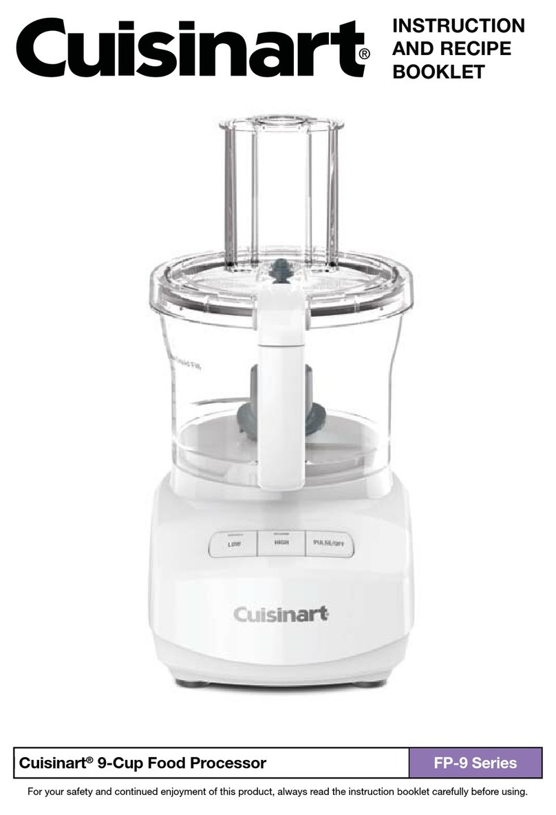 Cuisinart FP-9 Series INSTRUCTION AND RECIPE BOOKLET
