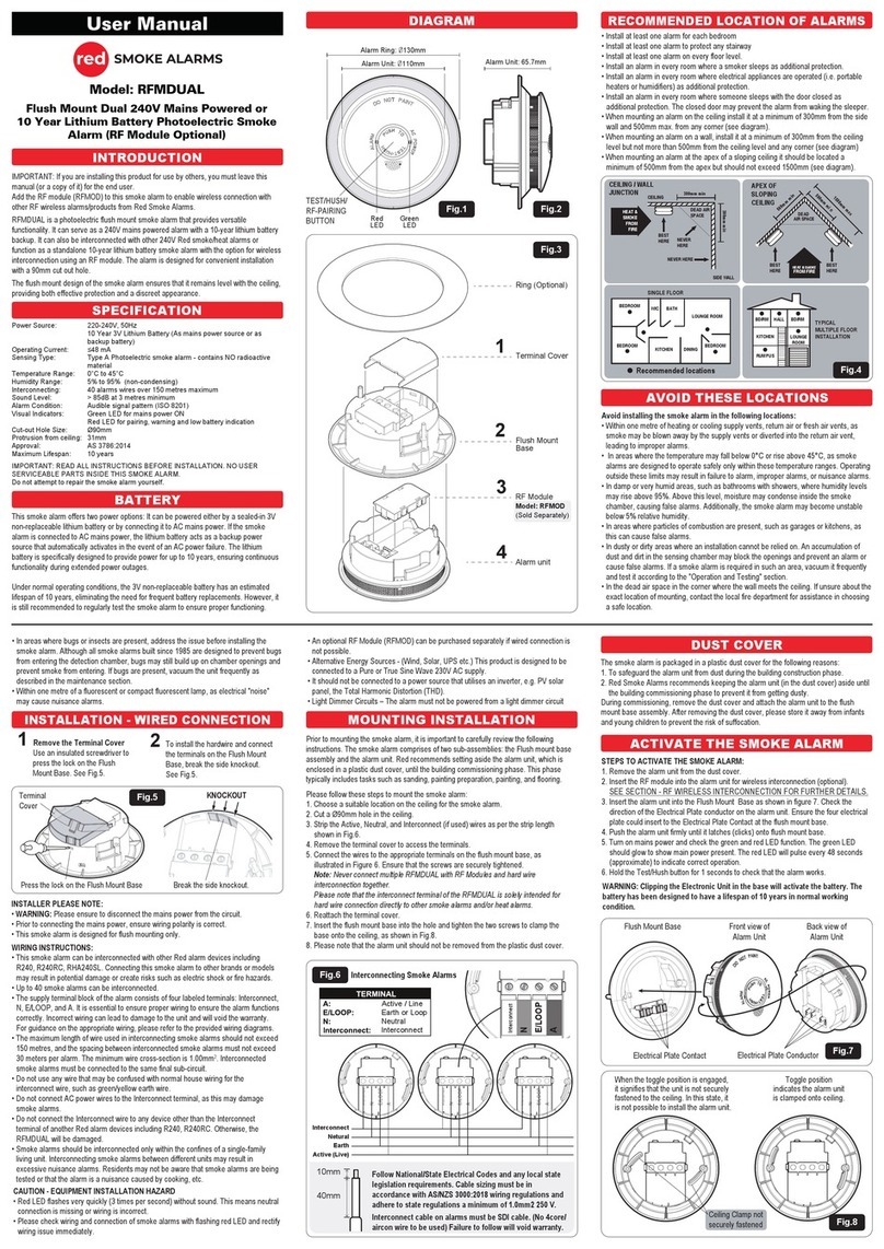 Red Smoke Alarms RFMDUAL user manual