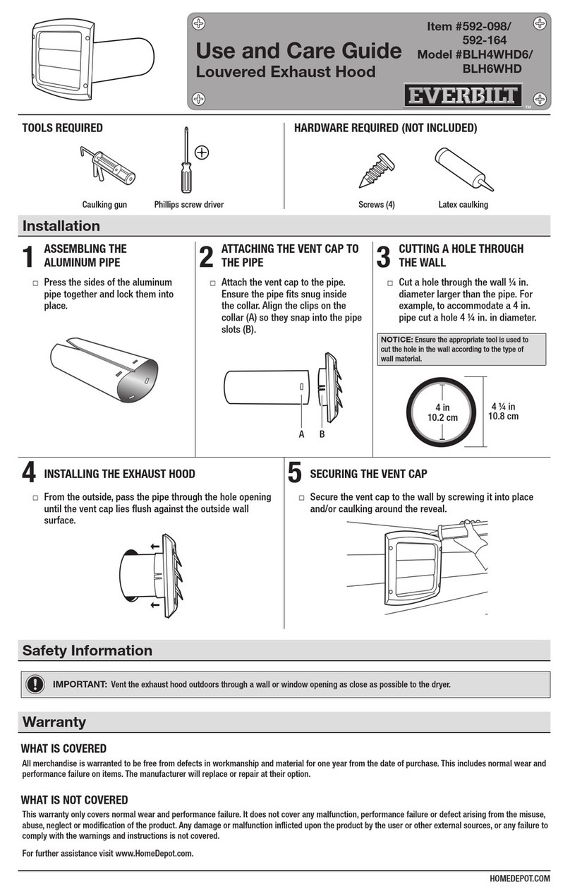 Everbilt BLH4WHD6 Use and care guide