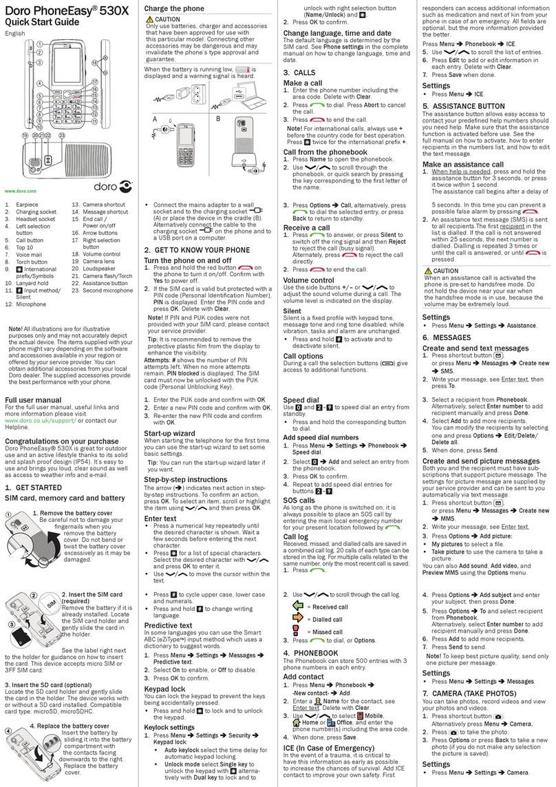 Doro PhoneEasy 530X User manual