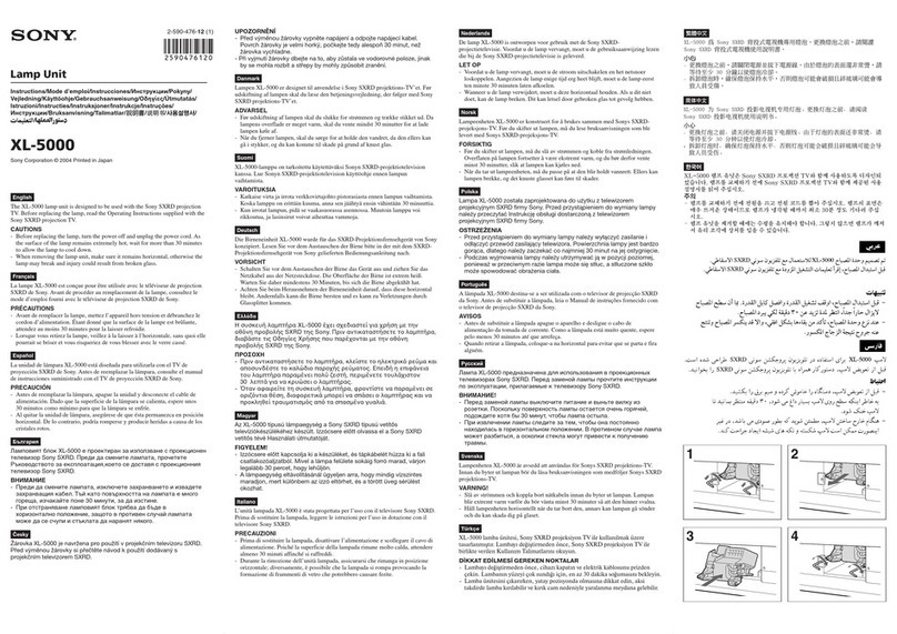 Sony XL-5000 instructions