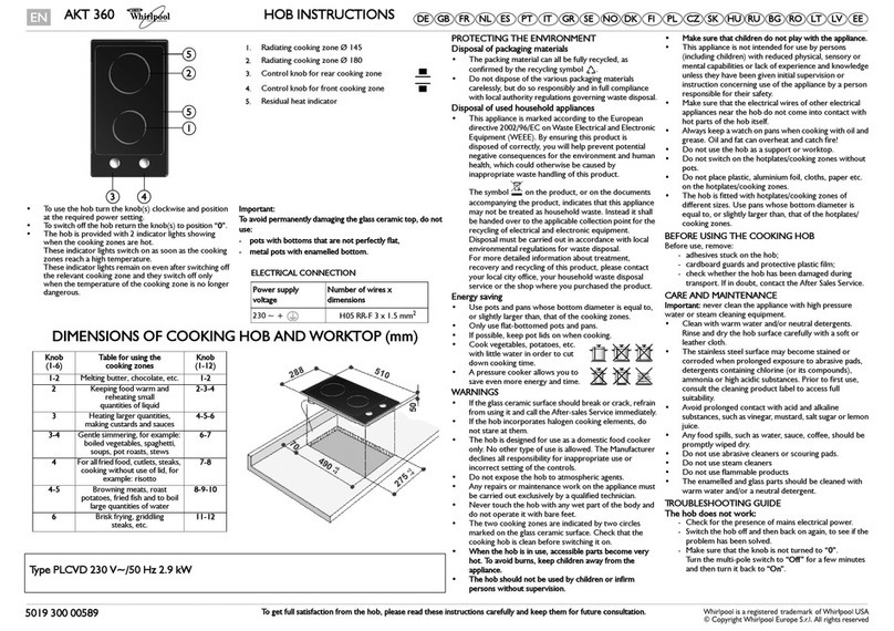 Whirlpool AKT 360 User manual Whirlpool AKT 360 User manual