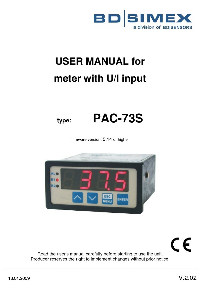 BD Sensors BD SIMEX PAC-73S User manual