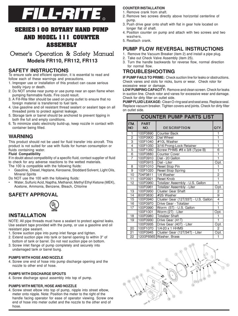 FILL-RITE FR110 Assembly instructions