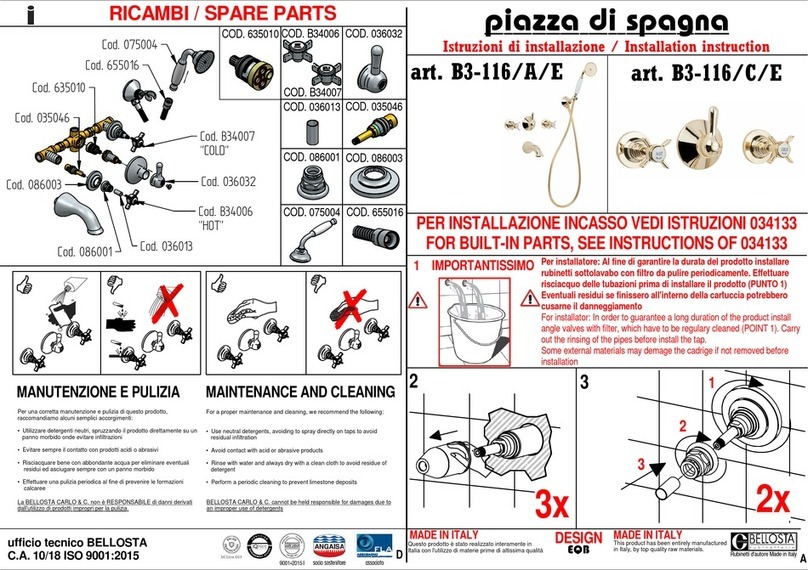 BELLOSTA piazza di spagna B3-116/A/E User manual BELLOSTA piazza di spagna B3-116/A/E User manual