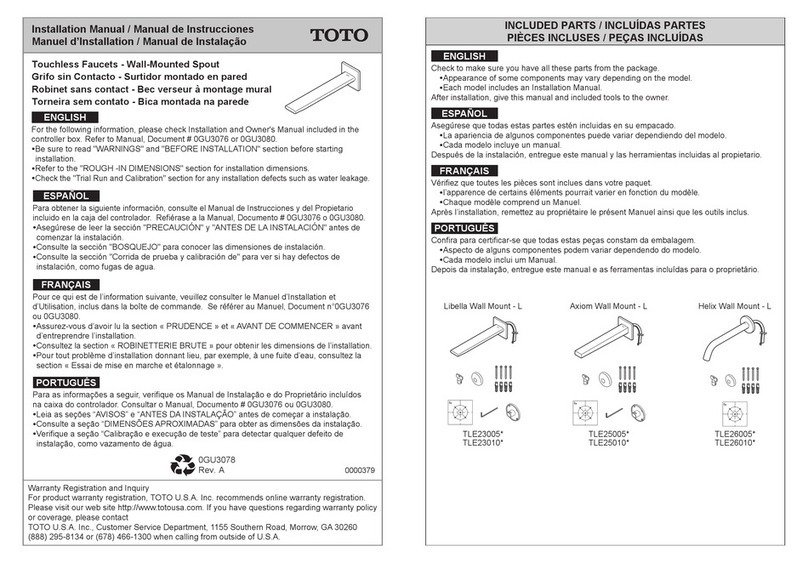 Toto Libella Wall Mount L TLE23005 Series installation manual