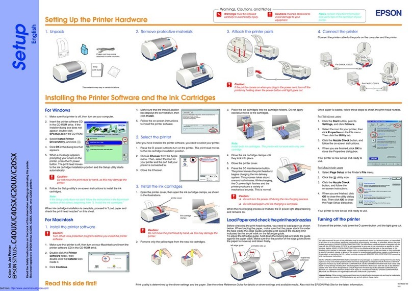 Epson Stylus C40SX User manual
